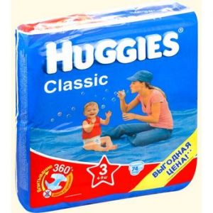 Подгузники "HUGGIES® Classic 3" 4-9 кг. (78 шт.) ― Мой малыш