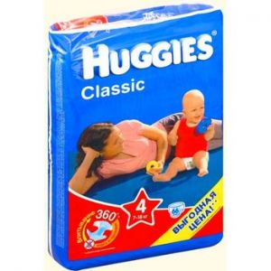 Подгузники "HUGGIES® Classic 4" 7-18 кг. (68 шт.) ― Мой малыш