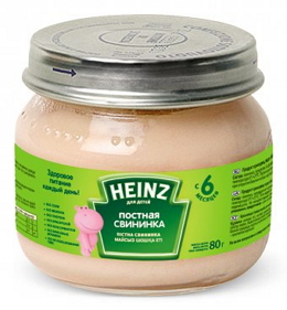 Пюре "Heinz" постная свининка с 6-ти месяцев (Вес 80 гр.) ― Мой малыш