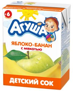 Сок "Агуша" яблоко-банан с мякотью (Объем 200 мл.) ― Мой малыш
