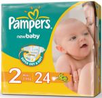 Подгузники Pampers New Baby 2 (3-6 кг) стандартная упаковка ( 24 шт.)