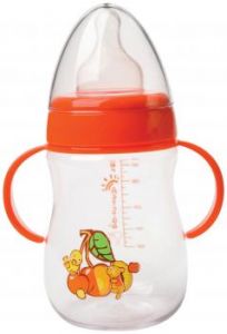 Бутылочка "Мир детства" пластиковая эргономичной формы с силикиновой соской, 300 мл (11092) ― Мой малыш