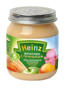 Пюре "Heinz"  фруктики с печеньицем с пребиотиками с 6-ти месяцев (Вес 120 гр.) ― Мой малыш