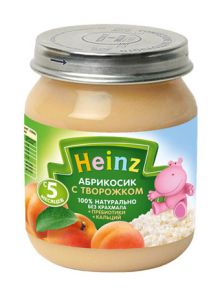 Пюре "Heinz" абрикосики с творожком  с 5-ти месяцев (Вес 120 гр.) ― Мой малыш