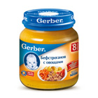 Пюре "Gerber" бефстроганов с овощами, c 8 месяцев (Вес 125 г.) ― Мой малыш