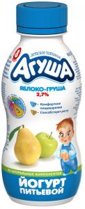 Йогурт питьевой "Агуша" яблоко-груша, с 8 месяцев (Объем 200 мл.) ― Мой малыш