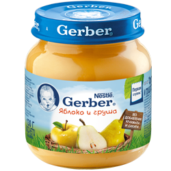 Пюре "Gerber" яблоко и груша, c 5 месяцев (Вес 130 г.) ― Мой малыш