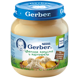 Пюре "Gerber" цветная капуста c картофелем, c 5 месяцев (Вес 130 г.) ― Мой малыш