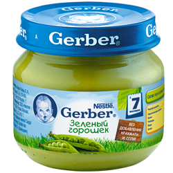 Пюре "Gerber" зеленый горошек, c 7 месяцев (Вес 80 г.) ― Мой малыш