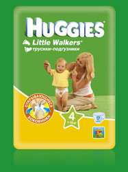 Подгузники-трусики "HUGGIES Little Walkers 4" 7-15 кг (52 шт.) ― Мой малыш