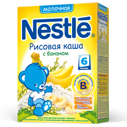 Каша "Nestle" рисовая с бананом, молочная (Вес 250 гр.) ― Мой малыш