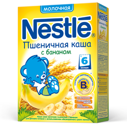 Каша "Nestle" пшеничная с бананом, молочная (Вес 250 гр.) ― Мой малыш