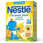 Каша "Nestle" овсяная с грушей и бананом, молочная (Вес 250 гр.)