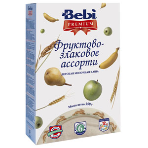 Каша "Bebi Premium" фруктово-злаковое ассорти, молочная (Вес 250 гр.) ― Мой малыш