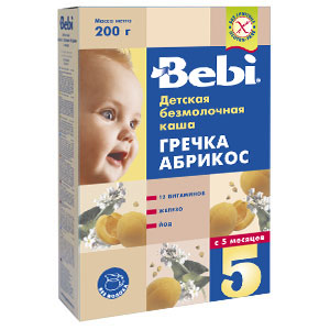 Каша "Bebi" безмолочная гречка-абрикос (Вес 250 гр.) ― Мой малыш