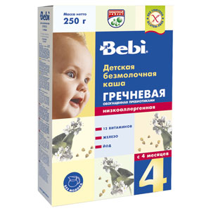Каша "Bebi" низкоаллергенная гречневая,безмолочная (Вес 250 гр.) ― Мой малыш