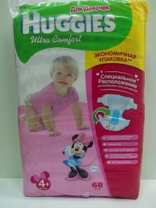 Подгузники "HUGGIES® Ultra Comfort 4+" для девочек 10-16 кг (68 шт.) ― Мой малыш