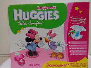 Подгузники "HUGGIES® Ultra Comfort 4" для девочек 8-14 кг (126 шт.) ― Мой малыш