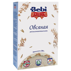 Каша "Bebi Premium" овсяная, молочная (Вес 250 гр.) ― Мой малыш