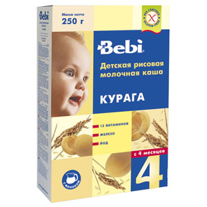 Каша "Bebi" рис-курага, молочная (Вес 250 гр.) ― Мой малыш