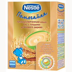 Каша "Nestle" - "Помогайка" рис с плодами рожкового дерева, безмолочная (Вес 200 гр.) ― Мой малыш
