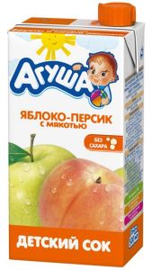 Сок "Агуша" яблоко-персик с мякотью (Объем 500 мл.) ― Мой малыш