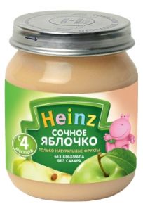 Пюре "Heinz" сочное яблочко с 4-х месяцев (Вес 80 гр.) ― Мой малыш