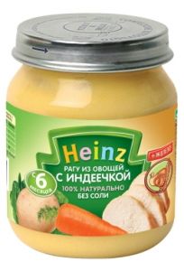 Рагу "Heinz" из овощей с индеечкой с 8 месяцев (Вес 120 г.) ― Мой малыш