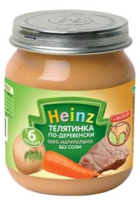 Пюре "Heinz" Телятинка по-деревенски с 6 месяцев(Вес 120 г.) ― Мой малыш