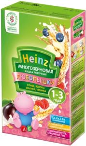 Каша "Heinz" многозерновая йогуртная "Любопышки" слива, яблоко, малина, черника (Вес 200 гр.) ― Мой малыш