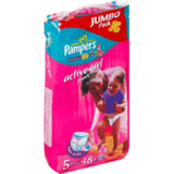 Подгузники-трусики Pampers Active GIRL 5(12-18 кг.) джамбо упаковка (48 шт.) для  девочек ― Мой малыш